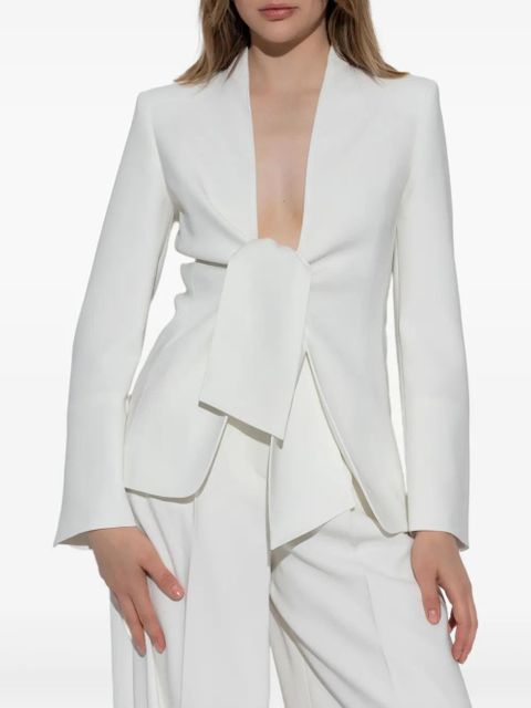 Max Mara bow-tie detail blazer - White