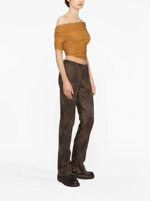 MISBHV cracked-effect faux-leather trousers - Brown - zdjęcie produktu nr 2