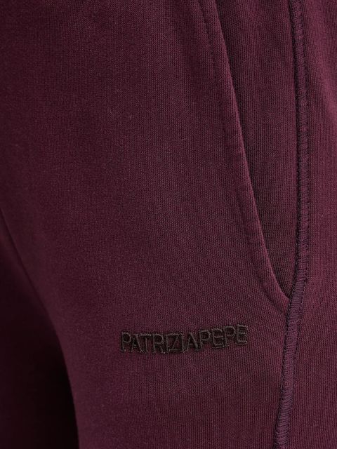 Patrizia Pepe spodnie dresowe bawełniane damskie kolor fioletowy gładkie 2P1718 J079