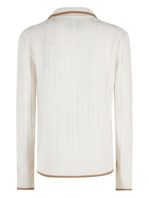 MC2 Saint Barth cable-knit collared sweater - Neutrals - zdjęcie produktu nr 2