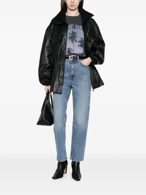 ANINE BING palm-print T-shirt - Grey - zdjęcie produktu nr 2