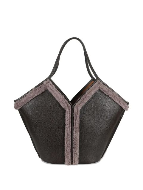 Hereu shearling-trimmed tote bag - Brown - zdjęcie produktu nr 2