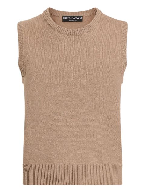 Dolce & Gabbana round-neck sleeveless top - Brown - zdjęcie produktu nr 1
