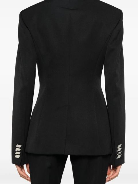 The Attico single-breasted virgin-wool blazer - Black