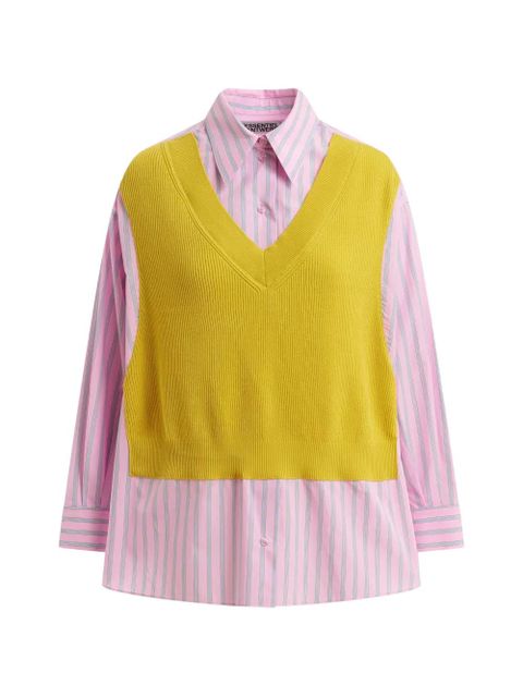 Essentiel Antwerp Jit striped layered-effect shirt - Pink - zdjęcie produktu nr 1