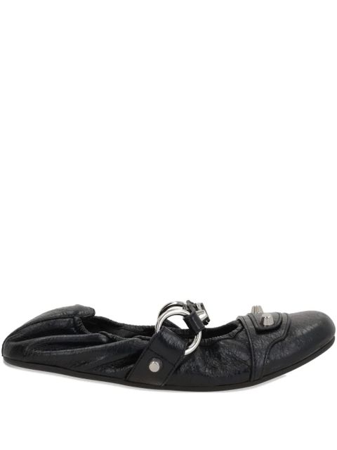 Balenciaga leather ballerina shoes - Black