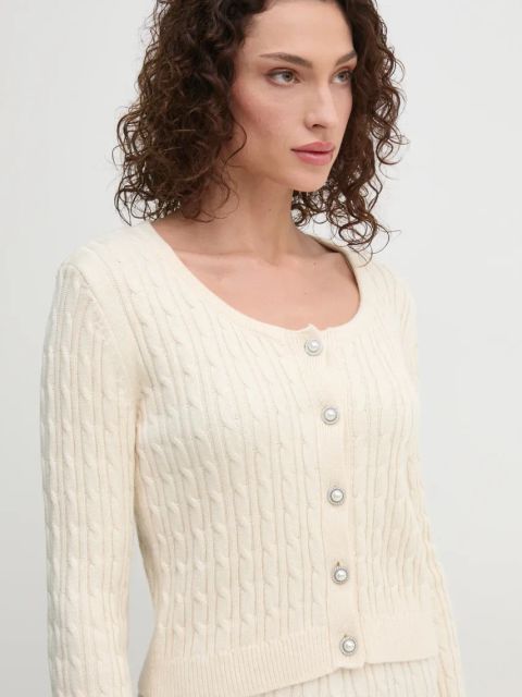 Guess kardigan z domieszką wełny SIENNA kolor beżowy W5RR53 Z37L1