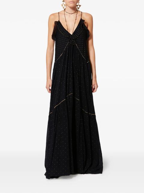 MARANT ÉTOILE Vasma ruffled V-neck maxi dress - Black - zdjęcie produktu nr 2