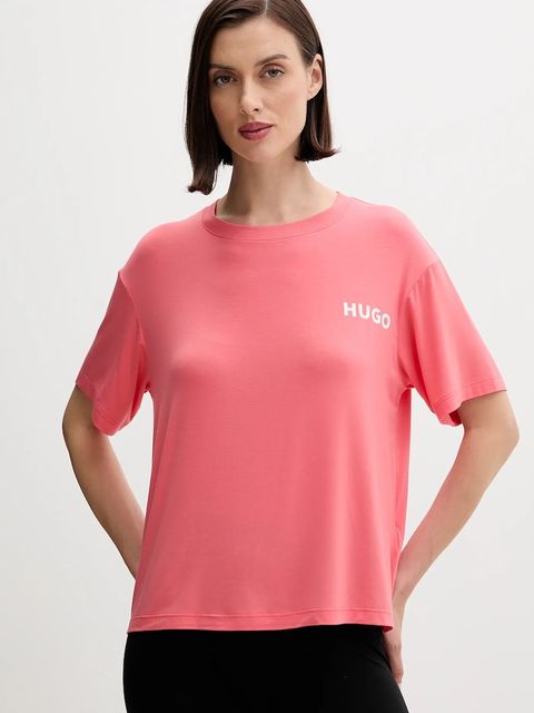 HUGO t-shirt lounge kolor różowy 50490707