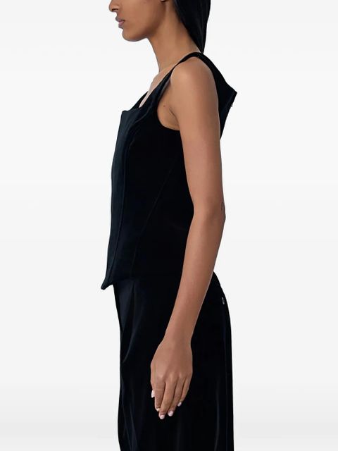 Max Mara velvet square-neck sleeveless top - Black - zdjęcie produktu nr 2