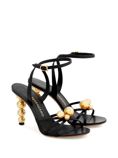 Ferragamo ball-embellished strappy sandals - Black