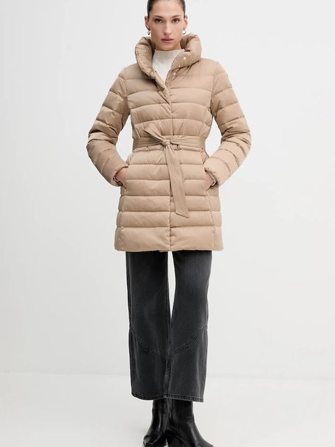 Geox kurtka puchowa BETTANIE kolor beżowy przejściowa W5626N T3122