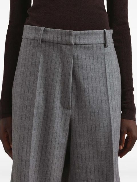 The Frankie Shop striped-pattern pleat trousers - Grey
