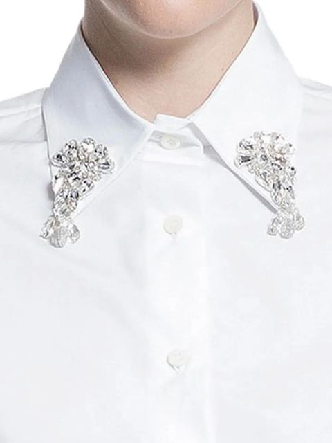 Prada crystal-embellished poplin shirt - White - zdjęcie produktu nr 2