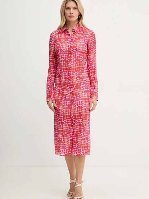 Patrizia Pepe sukienka kolor czerwony midi prosta 8A1662 A725 - zdjęcie produktu nr 1