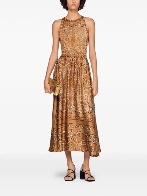 SANDRO bandana-print maxi dress - Brown - zdjęcie produktu nr 2