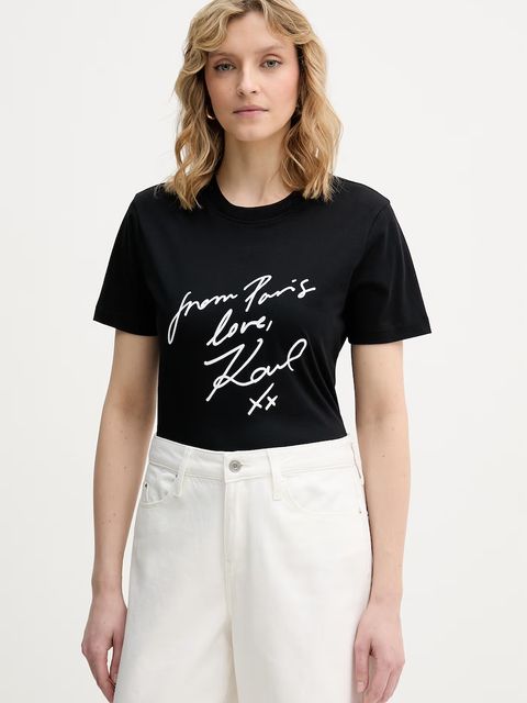Karl Lagerfeld t-shirt damski bawełniany - zdjęcie produktu nr 2