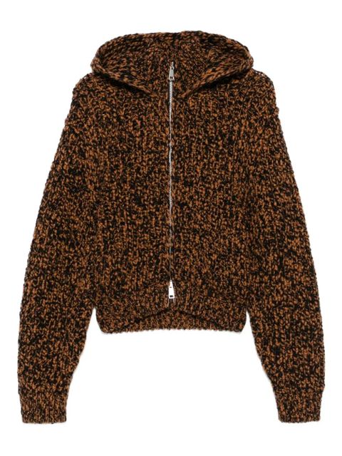 Nanushka hooded knitted jacket - Brown - zdjęcie produktu nr 1
