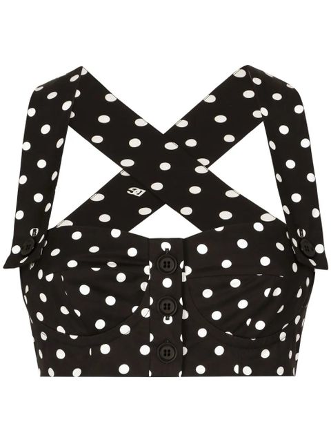 Dolce & Gabbana polka-dot corset top - Black - zdjęcie produktu nr 1