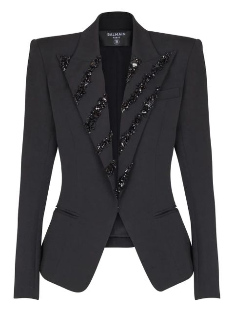 Balmain crystal embellished-lapels blazer - Black - zdjęcie produktu nr 1