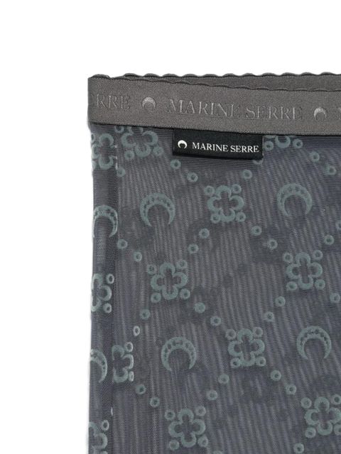 Marine Serre Moonogram-pattern tights - Grey