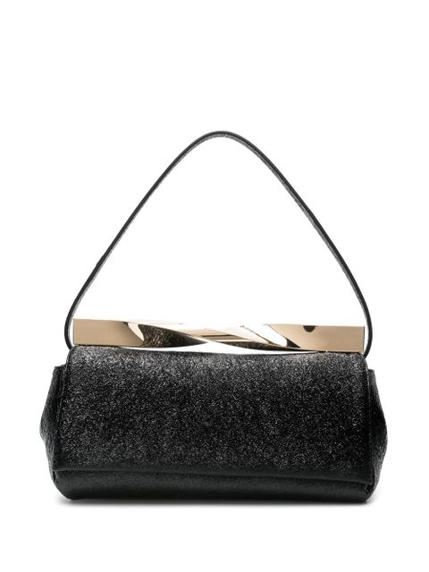 Aquazzura Twist crinkled clutch bag - Black - zdjęcie produktu nr 1