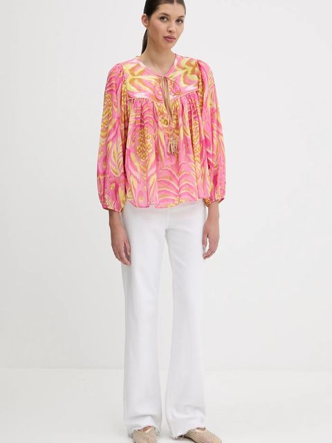 Farm Rio bluzka bawełniana damska kolor różowy wzorzysta 336600 - zdjęcie produktu nr 2