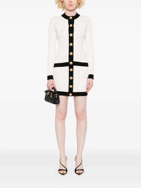Balmain knitted mini skirt - White