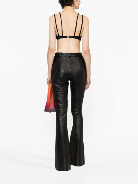 The Attico mesh-panel criss-cross bralette top - Black