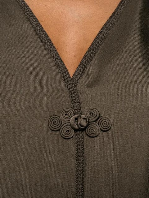 Róhe frog button midi dress - Green