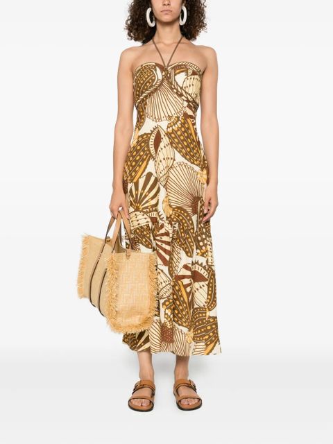 FARM Rio Shell Mix midi dress - Brown - zdjęcie produktu nr 2