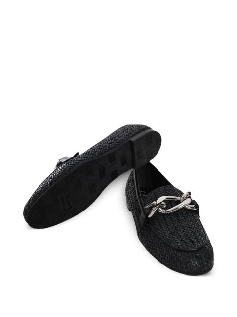 Casadei chain-link detail loafers - Black
