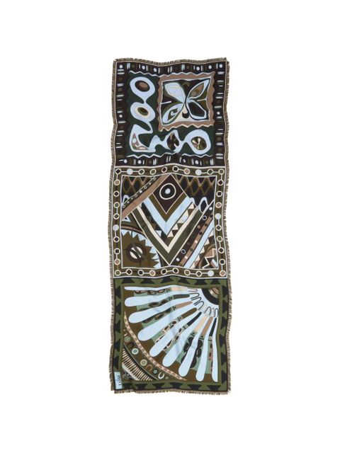 PUCCI mixed-print silk stole - Green - zdjęcie produktu nr 1