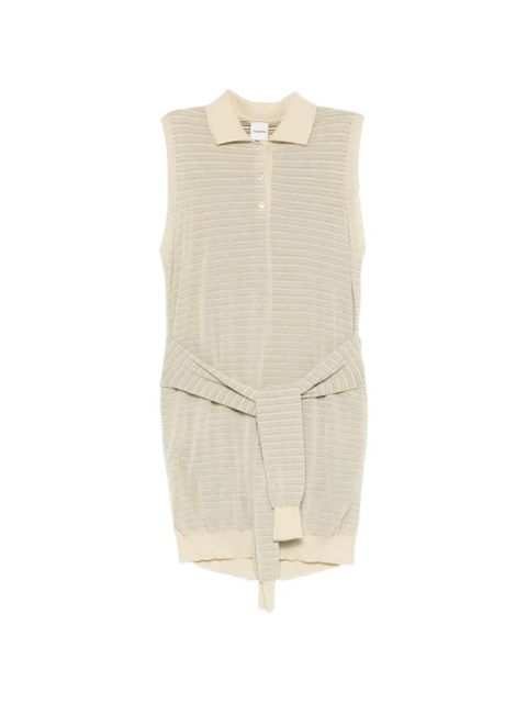Nanushka Mila striped knitted polo dress - Neutrals - zdjęcie produktu nr 1