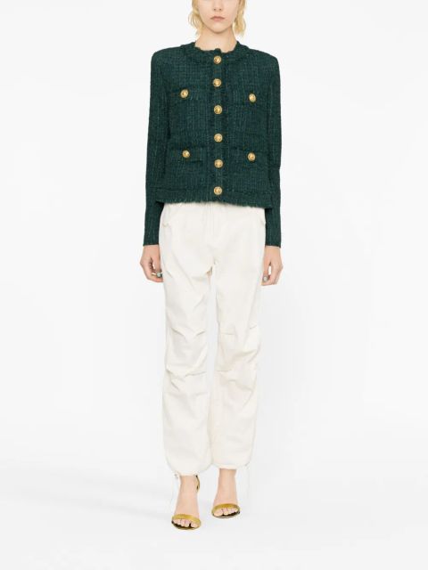 Balmain single-breasted tweed jacket - Green - zdjęcie produktu nr 2