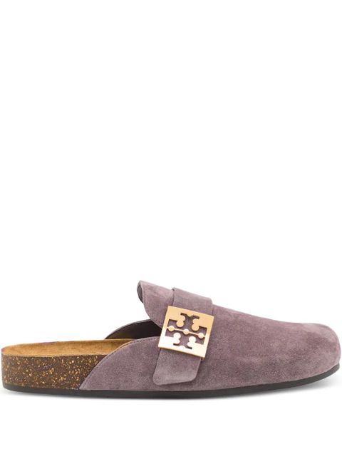 Tory Burch Mellow metal-logo suede mules - Purple - zdjęcie produktu nr 1