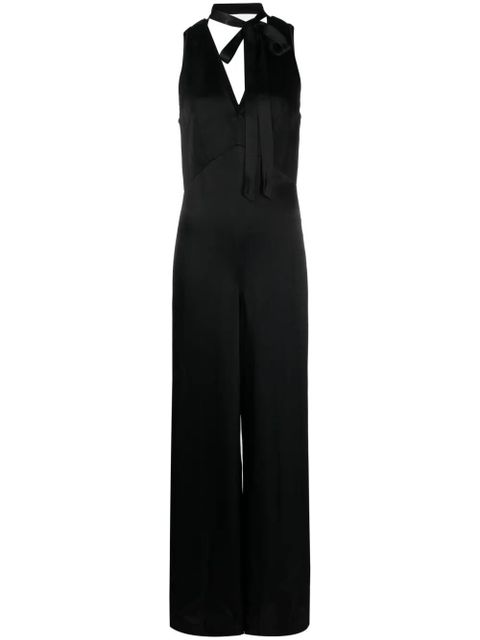 TWINSET V-neck sleeveless jumpsuit - Black - zdjęcie produktu nr 1