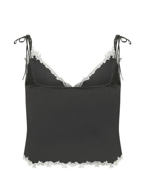 PINKO lace-trim tie-strap camisole blouse - Black - zdjęcie produktu nr 2