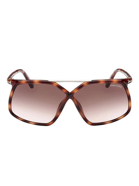 TOM FORD Eyewear oversize-frame sunglasses - Brown