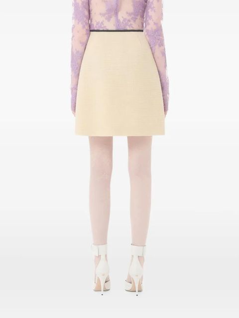 Valentino Garavani bow-detail tweed mini skirt - Neutrals