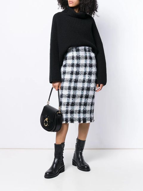 Alexander McQueen plaid tweed skirt - Black - zdjęcie produktu nr 2