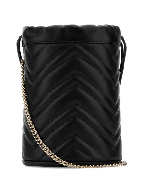 Gucci small GG Marmont bucket bag - Black - zdjęcie produktu nr 2