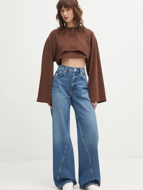 Hugo Blue bluza Daleisy_B damska kolor brązowy z aplikacją 50553978 - zdjęcie produktu nr 2