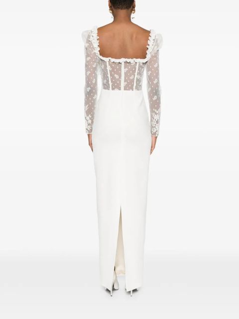 Alessandra Rich lace bow maxi dress - Neutrals