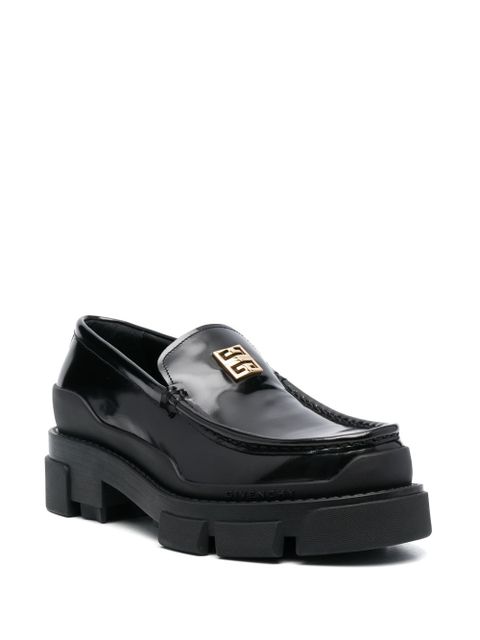 Givenchy logo-plaque leather loafers - Black