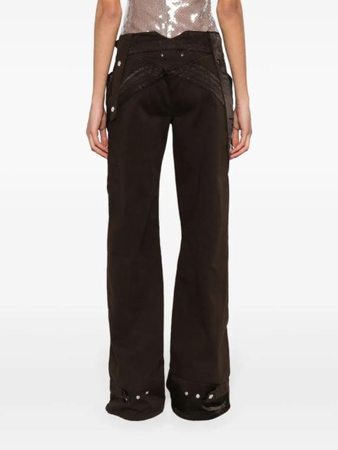 Blumarine twill cotton trousers - Brown