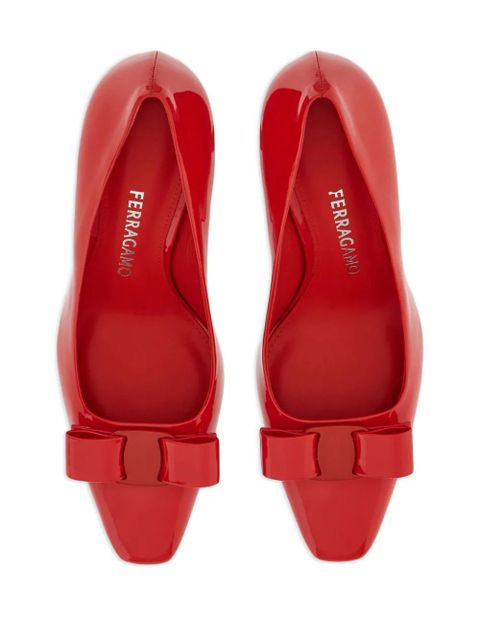 Ferragamo Vara Bow 85mm patent leather pumps - Red - zdjęcie produktu nr 2