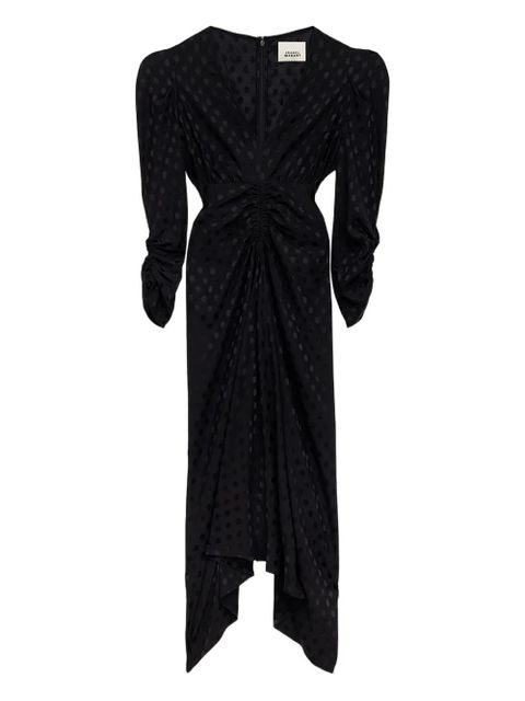 ISABEL MARANT polka-dot pattern puff-sleeve midi dress - Black - zdjęcie produktu nr 1