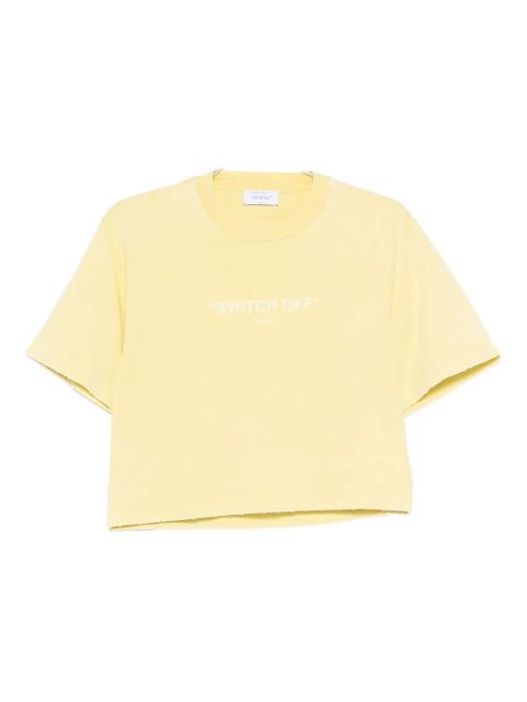Off-White slogan-print T-shirt - Yellow