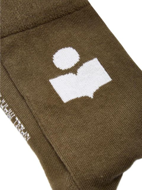 ISABEL MARANT logo-embroidered socks - Brown - zdjęcie produktu nr 2